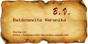 Balázsovits Veronika névjegykártya